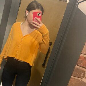 Urban Outfitters Orange Button-Up Long Sleeve